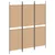 3-Panelni Pregradni Zid Bež 150 x 180 cm Tkanina