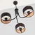 Jupiter 2106 - Luster na lancu ARTHUR 3xE27/15W/230V crna/narandžasta/dekor mermera
