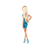 Mattel Barbie Signature LOOKS™ Blondinka v modrih oblekih