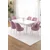 Hanah Home trpezarijski set Pir, sto i 6 stolica, bela ploča, roze tkanina Babyface