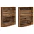 Polica za časopise s policom 2 pcs Staro drvo 60 x 12 x 70 cm