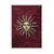 WallXpert uramljena slika 115256, zlatno sunce sa licem na bordo pozadini, 30 x 40 cm, beli ram