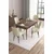 Hanah Home trpezarijski set Are, sto na razvlačenje i 4 stolice, ploča u dekoru drveta Baroque, krem tkanina Babyface