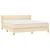 Vidaxl Box spring postelja z vzmetnico krem 160x200 cm blago