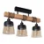 Brilagi - Plafonski luster WOOD GLASS 3xE27/60W/230V borovina/crna/zadimljeno-braon