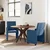 vidaXL Jedilni stoli s kolesom 2 pcs Modra 57 x 66 x 94 cm blago