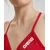 Womens swimwear arena solid tie back top red/white 32