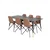 Venture Design Jedilna miza in stol komplet Dipp Polar miza 75x180x90 cm stol 54x88x44 cm črno rjava