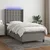 Vidaxl Box spring postelja z vzmetnico LED temno siva 100x200 cm blago