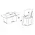 HANAH HOME Rasklopivi trpezarijski sto i stolice (5 delova) Asfel Travertine Grey