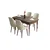 Hanah Home trpezarijski set Tia, sto i 4 stolice, ploča u dekoru drveta Baroque, krem tkanina Babyface