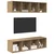Set TV komoda Zidne 3 pcs Umjetnički hrast Konstruirano drvo