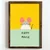 WallXpert uramljena MDF slika NAL142-70, miš i natpis Happy Mouse na žutoj i mint pozadini, 50 x 70 cm