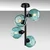 Opviq Luster Benek-15-14492, 40x40x55cm, IP20, Crno-plavi