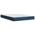 Vidaxl Box spring postelja z vzmetnico modra 140x200 cm blago