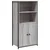 Visoka komoda siva boja hrasta 62x36x121,5 cm konstruirano drvo
