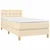Vidaxl Box spring postelja z vzmetnico krem 90x200 cm blago