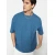 Trendyol Basic Indigo Oversize/Wide Fit Textured Waffle Short Sleeve T-Shirt