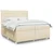 Vidaxl Box spring postelja z vzmetnico krem 200x200 cm blago