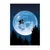 E.T. art print silueta bicikla ispred Meseca, A3