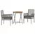 Bistro set za vrt 3 pcs Siva poliratan