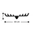 Wallity Zidna vešalica Antler, 66x17cm, Crna