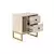 Hanah Home Noćni ormarić Glimmer, 45.2 x 50 x 29.5 cm, Krem