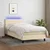 Vidaxl Box spring postelja z vzmetnico LED krem 90x190 cm blago