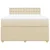 Vidaxl Box spring postelja z vzmetnico krem 140x190 cm blago