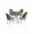 Hanah Home Trpezarijski set, 5 komada, Sivi
