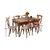 HANAH HOME Set Trpezarijski sto i 6 stolica Cenova Brown