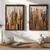 WallXpert set uramljenih MDF slika NAL205-70, siluete nebodera od drveta u nijansama braon, 2 x 50 x 70 cm