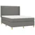 Vidaxl Box spring postelja z vzmetnico LED temno siva 140x190 cm blago
