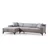 Atelier del Sofa Ugaona garnitura Petra L 145x69x87cm Svetlosiva