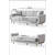 Atelier del Sofa Trosed na razvlačenje Flavia, 214 x 100 x 87 cm, Tamnosivi