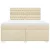 Vidaxl Box spring postelja z vzmetnico krem 180x200 cm blago