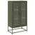 Visoka ploča maslinasto zelena 68x39x123 cm čelik