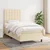 Vidaxl Box spring postelja z vzmetnico krem 80x200 cm blago