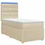 vidaXL LED posteljni pod z vzmetnico Krem 100 x 200 cm Blago
