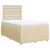 Vidaxl Box spring postelja z vzmetnico krem 120x190 cm blago