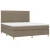 Vidaxl Box spring postelja z vzmetnico LED taupe 180x200 cm blago