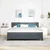 Vidaxl LED Box Spring Postelja Temno siva 180 x 200 cm Žamet