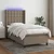 Krevet box spring s madracem LED smeđesivi 100x200 cm tkanina