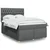 Vidaxl Box spring postelja z vzmetnico temno siva 140x200 cm blago