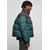AOP Retro Puffer Jacket bottlegreen damast aop