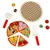 WOWO Pizza Igralni set - Lesen Pizza Igralni set z dodatki 20 cm