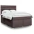 Vidaxl Box spring postelja z vzmetnico temno rjava 160x200 cm blago