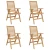 Stolica 4 pcs Smeđa 64.5 x 52 x 108 cm Čvrsto teak drvo
