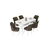 Hanah Home Set Trpezarijski sto i 6 stolica Nef, Braon-beli
