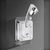 INF Adjustable No-Drill Shower Head Holder 2-Pack — Universal 4/5 Connector Silver, (5000158277)
